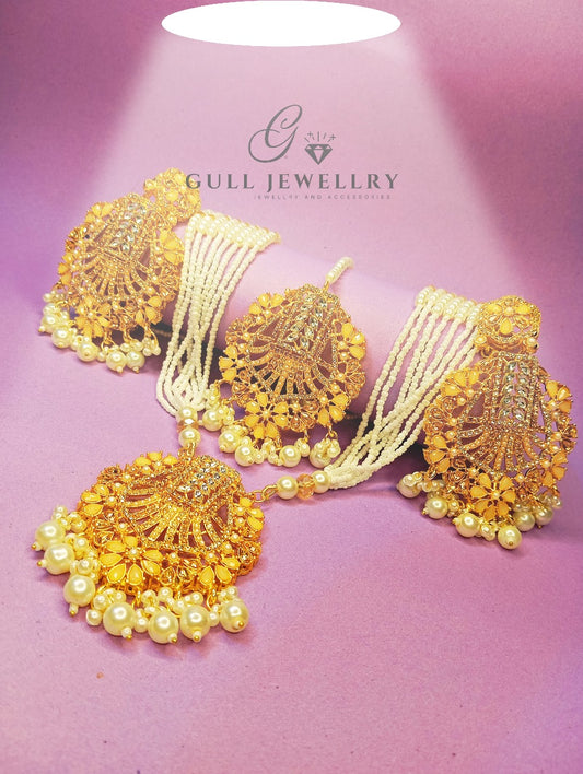 Mala set with Earings bindiya costing indian matalic set PREMIUM quality